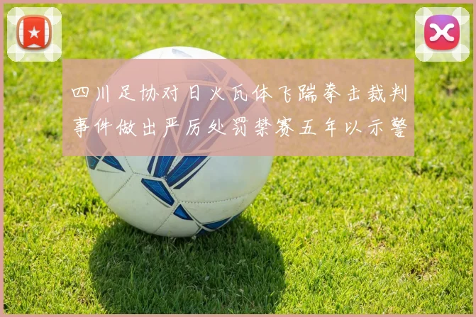 四川足协对日火瓦体飞踹拳击裁判事件做出严厉处罚禁赛五年以示警戒